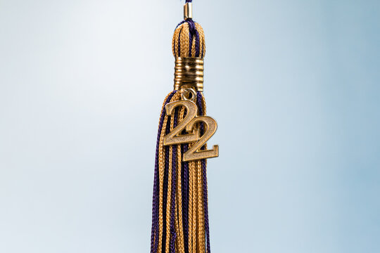 Blue and gold tassel for the Class of 2022 graduation