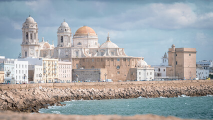 city of cadiz, Andalucia, with views from the port towards the cathedral.. © David San Segundo