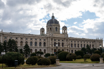 Obraz premium Capital of Austria Vienna, architectural and decoration elements of buildings in central part of city