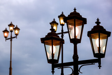 Lamp post light, waterproof outdoor street light with triple-head black lamp post die-cast aluminum...