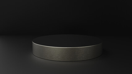 Minimal stainless product podium backplate for packaging, product imagery, or presentations
