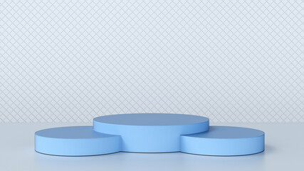 Minimal blue product podium backplate for packaging, product imagery, or presentations