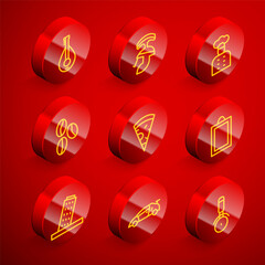 Set line Mandolin, Roman army helmet, Italian cook, Coffee beans, Slice pizza, Picture, Tower Pisa and Sport racing car icon. Vector