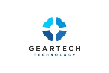 Cog Gear technology logo design engineering teamwork icon symbol