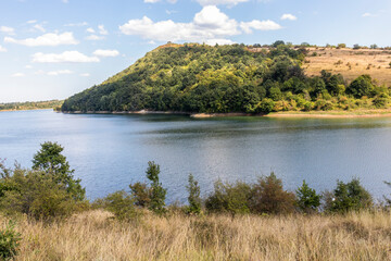 Fototapeta premium Panoramic view of Krapets Reservoir, Bulgaria