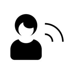 business man talking icon or logo isolated sign symbol vector illustration - high quality black style vector icons
