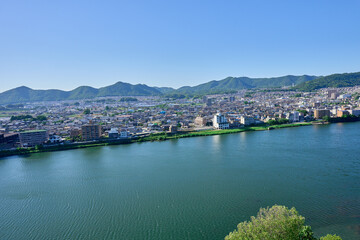 Fototapeta na wymiar 犬山城天守からの風景