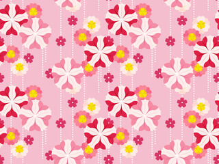 花柄のパターン背景、シームレス