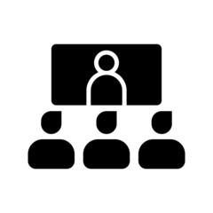 video conference icon or logo isolated sign symbol vector illustration - high quality black style vector icons
