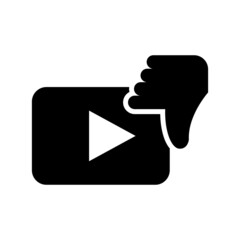 dislike video icon or logo isolated sign symbol vector illustration - high quality black style vector icons
