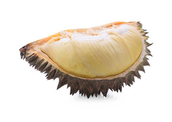 Durian on white background.Durian is the king of fruit, durian fruit is large.