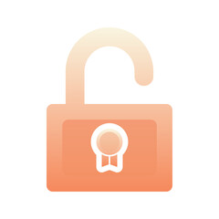 medal padlock logo gradient design template icon