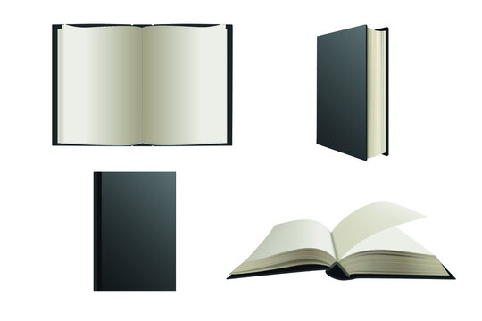 Set of blank books on white background Stock Vector | Adobe Stock
