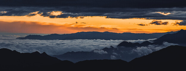 Naklejka na ściany i meble Andean sunrise over the mountains