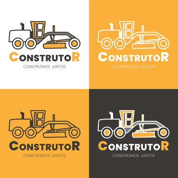 Heavy Industrial Equipment Logo Design. transportation vehicle mining.