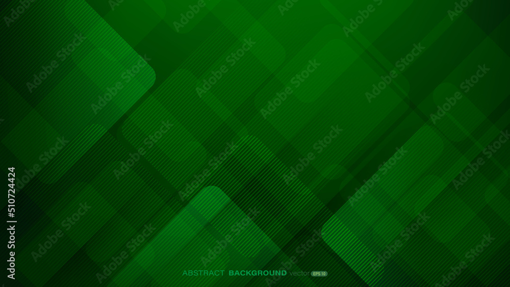 Sticker geometric green abstract background. square shapes with lines stripe and light composition