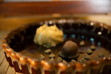 Homemade chocolate truffles dessert 