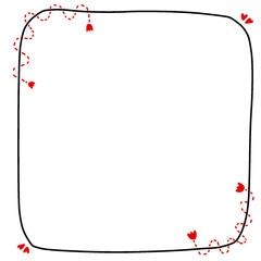 frame with hearts and flowers