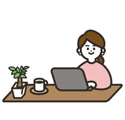 在宅ワークする女性