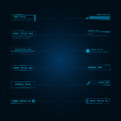 Callouts titles element vector illustration concept for digital technology and HUD futuristic style