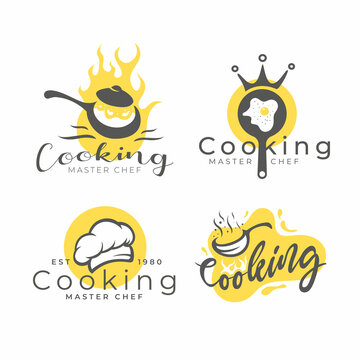 Cooking icon logo design concept for kitchen cafe or food studio