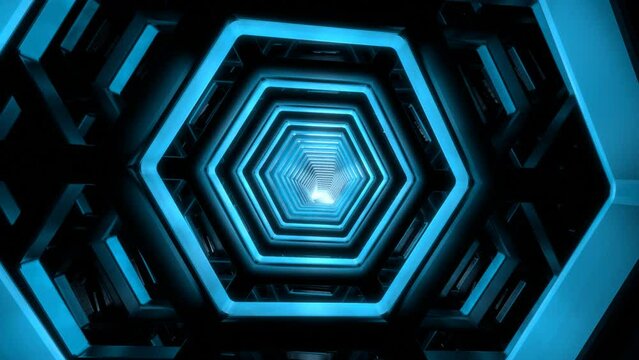 VJ トンネル 六角形 ハニカム サイバー 青 [ループ対応] [別Verあり]
