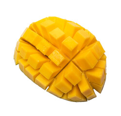 Healthy food mango fruit on white table background.