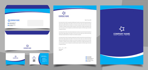 Corporate business brand identity - stationary design - letterhead - business card - envelope - cover and folder design template