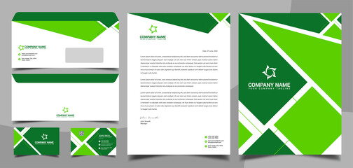 Corporate brand identity, stationary, letterhead, business card, envelope, cover design template