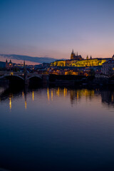Obraz premium landscape with Vltava river and St. Vitus Cathedral