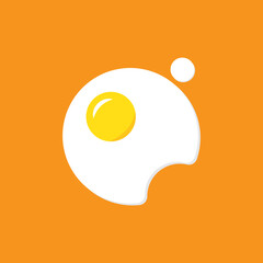 Fried egg flat design vector illustration
