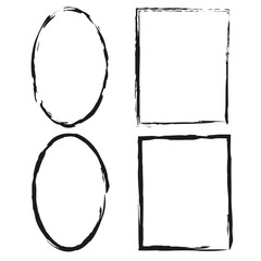 Grunge frame for decorative design. Brush texture. Vector illustration. stock image.