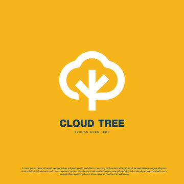 creative cloud tree logo design for your  brand or business