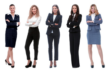 Obraz premium Collage of business people on white background