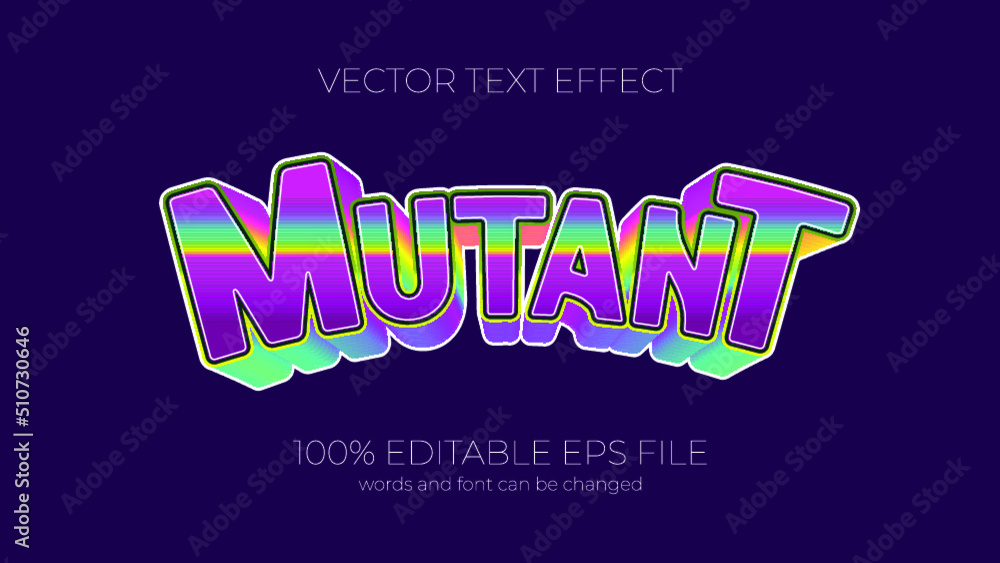 Poster mutant editable text effect style, eps editable text effect