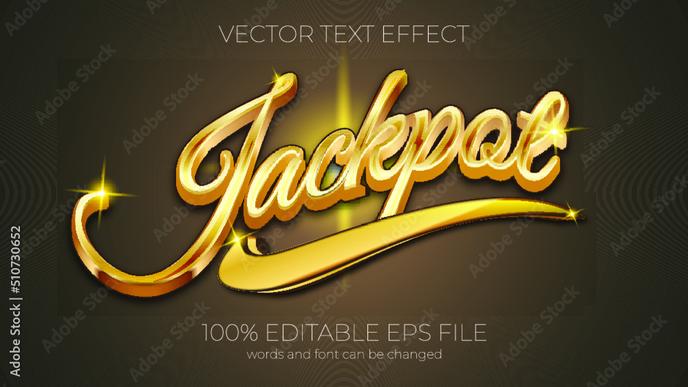 Poster jackpot editable text effect style, eps editable text effect