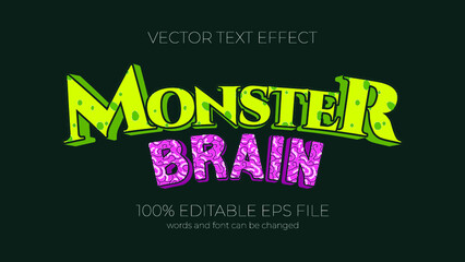 Monster Brain editable text effect style, EPS editable text effect
