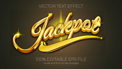 Jackpot editable text effect style, EPS editable text effect