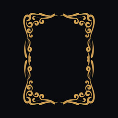 decorative photo frame and ornament, divider with floral in vintage style. Vector illustration.