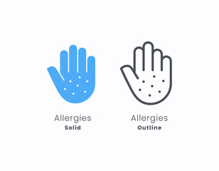icon allergies solid outline graphic design single icon vector illustration
