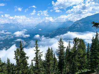 mountains and clouds