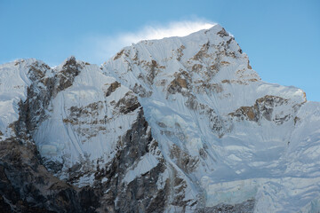 Beautiful view of Mt.Nuptse (7,861 metres) located in Sagamartha National Park, Nepal.