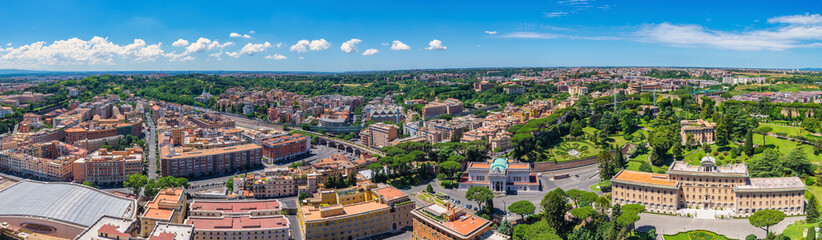 Fototapeta na wymiar Rome Italy, high angle view panorama city skyline at Rome city center