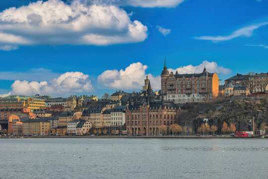 Stockholm Sweden, city skyline at Slussen