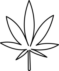 Cannabis leaf icon vector illustration line art.eps