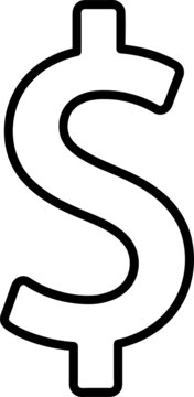 recommend clip art: dollar sign icon line art illustration on white background.eps
