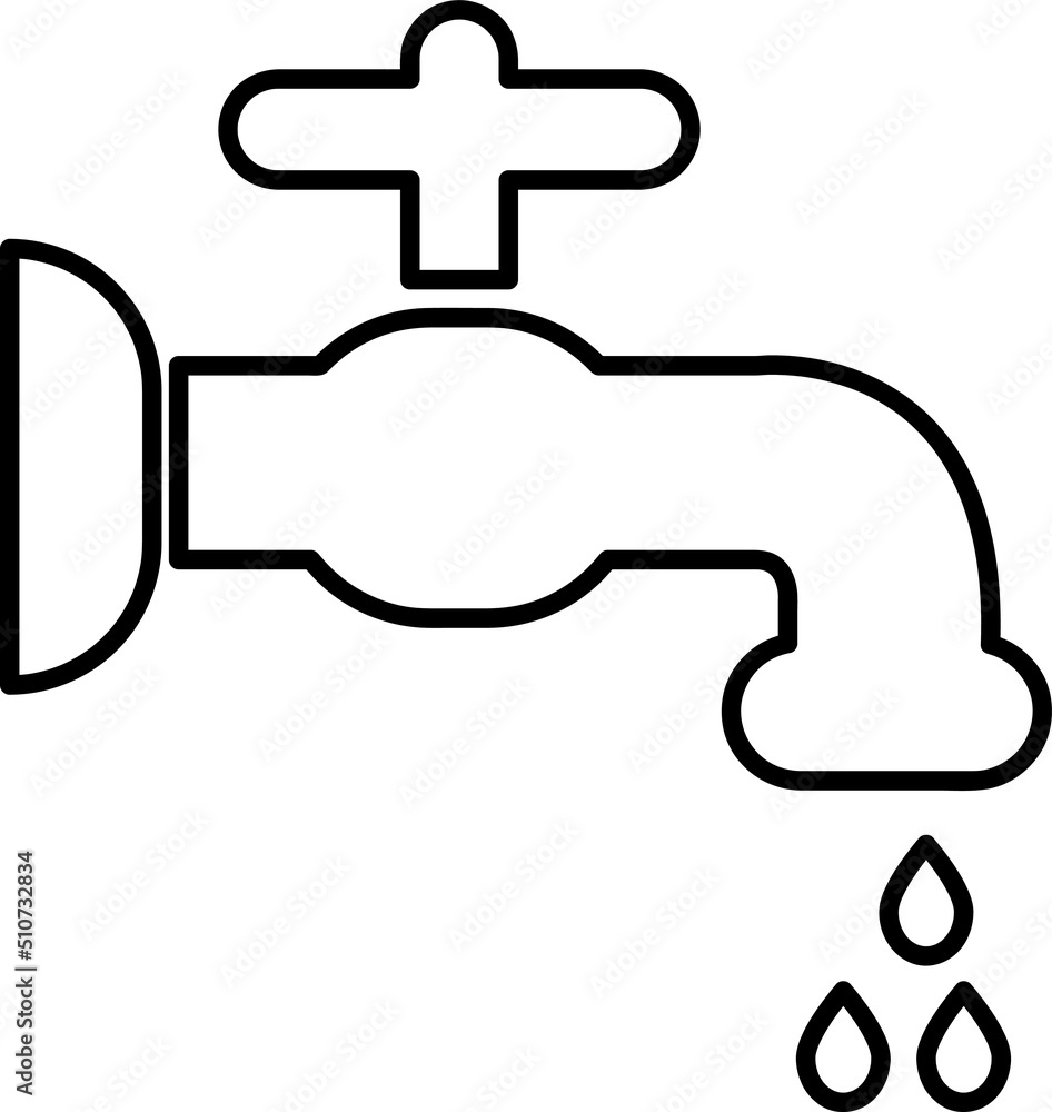 Poster faucet icon designed in a solid style line art on white background..eps