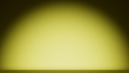 Interior Yellow room. Focal light in a empty background. Yellow empty room with a frontal view.