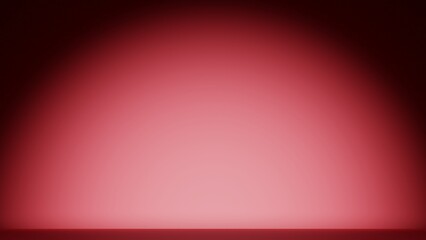 Interior red room. Focal light in a empty background. Red empty room with a frontal view.