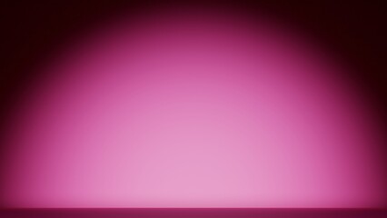 Interior pink room. Focal light in a empty background. Pink empty room with a frontal view.